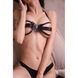 Бюстгальтер з метеликом One Size Lb1, натуральна шкіра, чорний