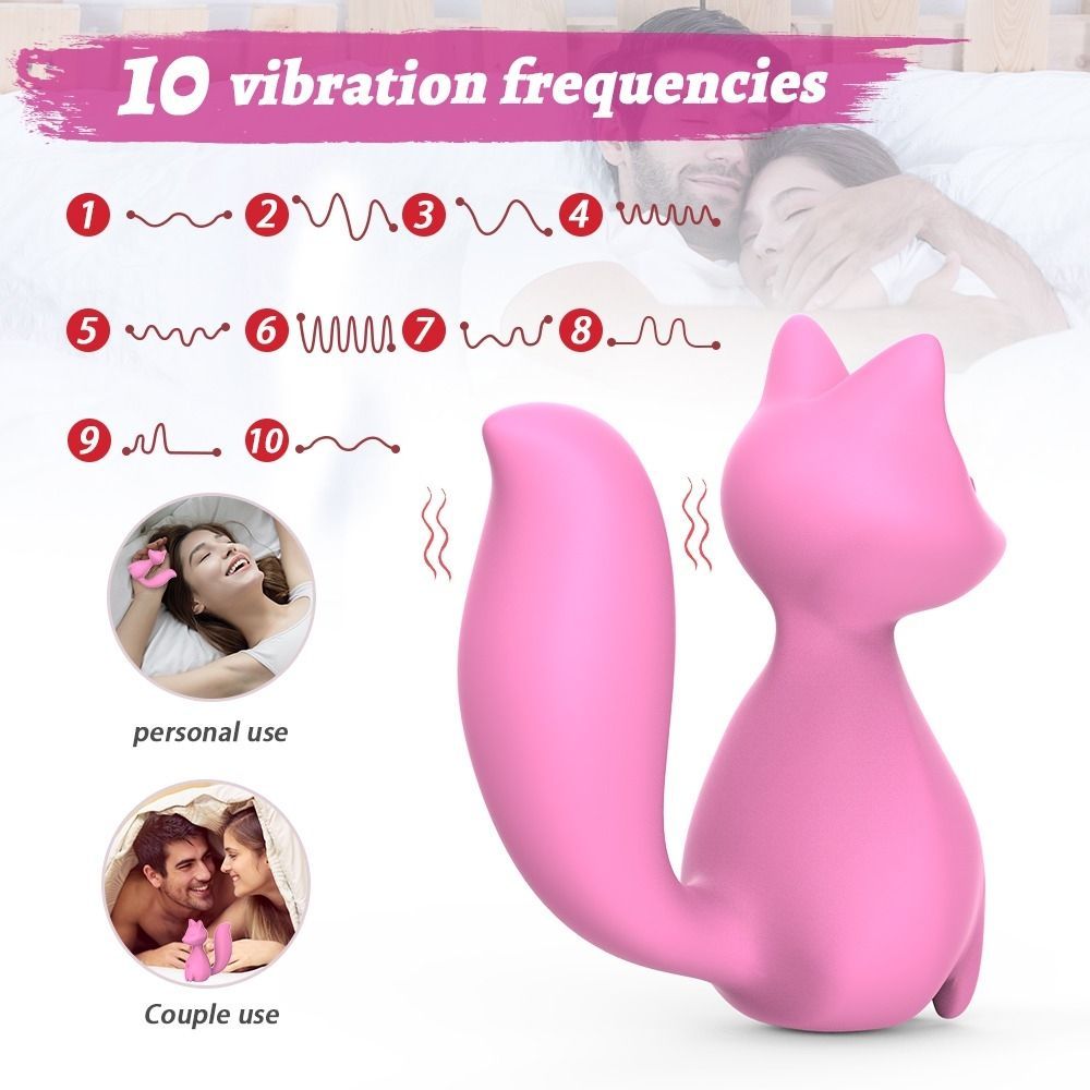 Міні-вібратор кліторальний Every Night Toys Doris у формі лисиці світло-рожевий, 10 режимів вібрації
