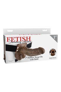 Страпон порожнистий з яєчками Pipedream Fetish Fantasy Series коричневий