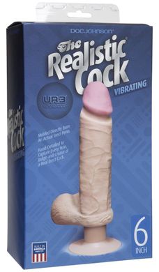Вібратор з присоскою Vibrating Realistic 6 Inch Ultraskyn Ur3 Cock - White