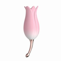 Ультразвуковой вибратор для клитора в форме тюльпаня Bloom OTOUCH, с двумя насадками, розовый
