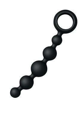 Анальний ланцюжок Joy Division Joyballs anal wave, силіконовий, чорний, 17.5 см
