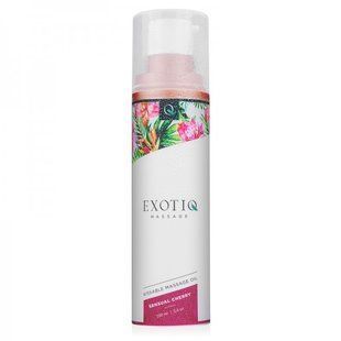 Олія для масажу їстівна з ароматом та смаком вишні, 100 мл Exotiq Massage Oil Sensual Cherry -