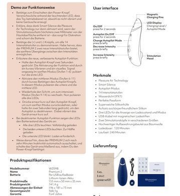 Безконтактний вакуумний кліторальний стимулятор Womanizer Premium 2 синій