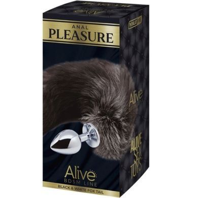 Лисий хвіст-пробка Alive чорно-білий, S