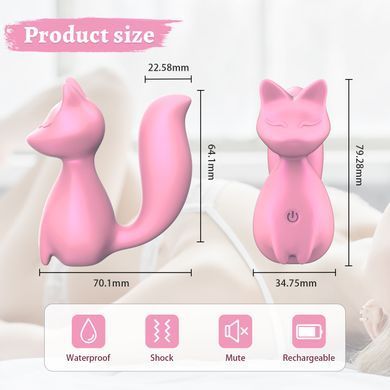 Міні-вібратор кліторальний Every Night Toys Doris у формі лисиці світло-рожевий, 10 режимів вібрації