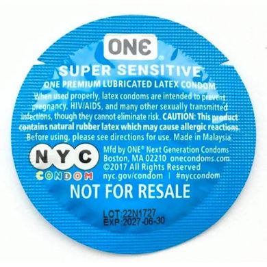 Презервативы One Super Sensitive NYC, 5 штук