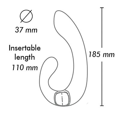 Вагинально-клиторальный вибратор Shunga Miyo нереалистичный, малиновый, 18.5 х 3.7 см