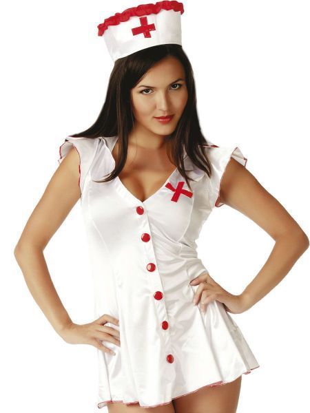 Костюм медсестры белый халат с красными пуговицами LeFrivole M/L