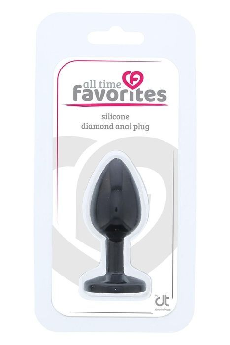 Анальна пробка Dream Toys All Time Favorites чорна з фіолетовим каменем