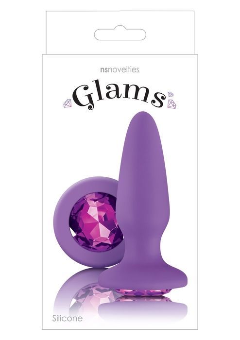 Анальна пробка із кристалом NS Novelties Glams Purple Gem, фіолетовий
