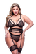Комплект білизни 3PC STRAPPY BRA, GARTER & PANTY SET BLACK, QUEEN