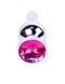 Анальна пробка з рожевим кристалом Plug-Jewellery Silver BUTT PLUG-Pink