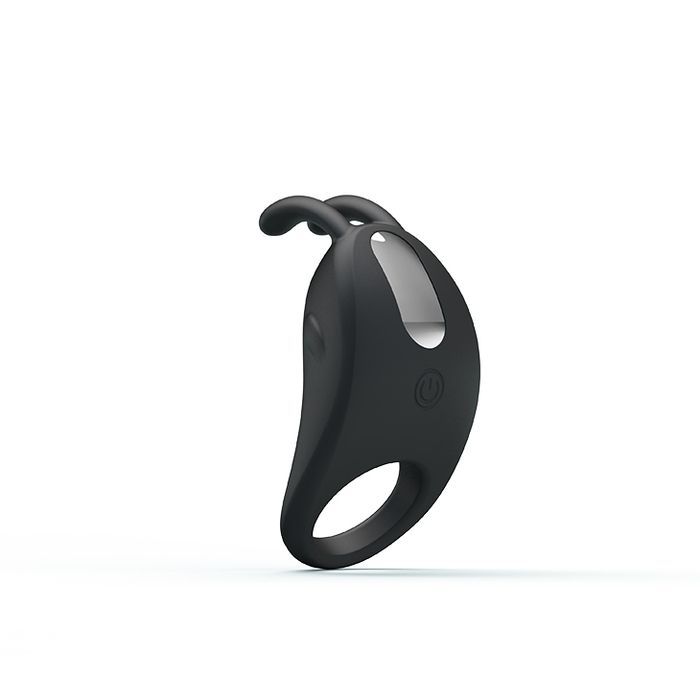 Эрекционное виброкольцо Pretty Love Rabbit Vibrator с клиторальной стимуляцией, черное