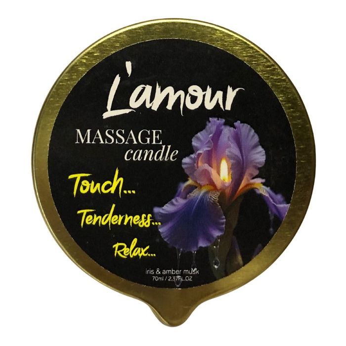 Массажная свеча L'amour Iris Amber Milk золотая, 70 мл