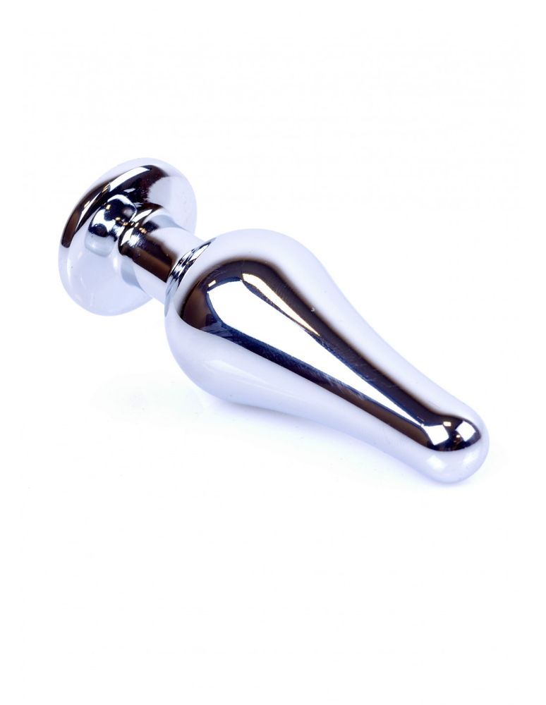 Анальна пробка з рожевим кристалом Plug-Jewellery Silver BUTT PLUG-Pink