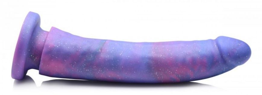 Фаллоимитатор реалистичный, с блестками, фиолетовый, 20.3 см