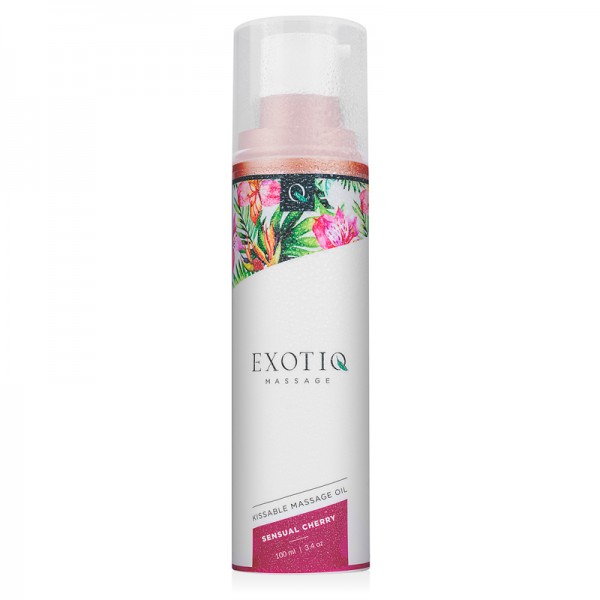Олія для масажу їстівна з ароматом та смаком вишні, 100 мл Exotiq Massage Oil Sensual Cherry -