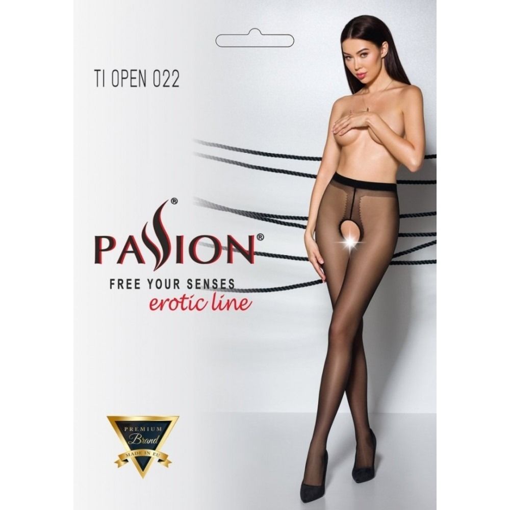 Колготки Passion TIOPEN 022 бежеві з чорними стрілками (20 den), розмір 3/4