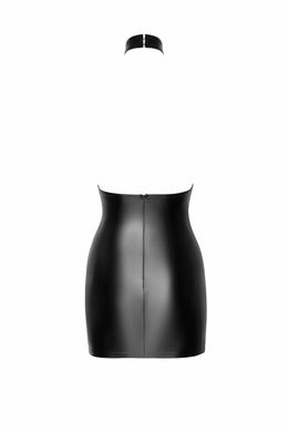 Платье виниловое с полупрозрачным верхом F311 Noir Handmade Eros, с цветочным узором, черное, M
