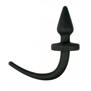Анальна силіконова пробка з імітацією собачого хвоста Easytoys Dog Tail Plug 30 см, чорна