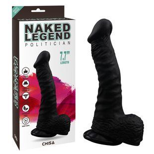Фаллоимитатор&nbsp;с&nbsp;мошонкой&nbsp;на&nbsp;присоске&nbsp;Chisa&nbsp;Naked Legend, черный