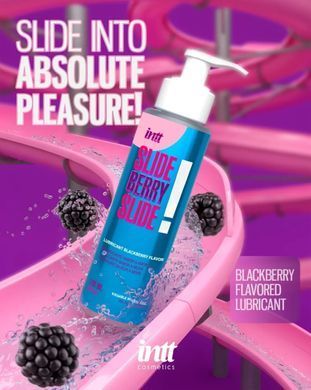 Лубрикант їстівний з ароматом ожини Intt SLIDE BERRY SLIDE! на водній основі, 100 мл