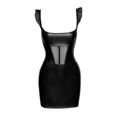 Платье из винила с сетчатыми вставками Noir Handmade F257 черное, S
