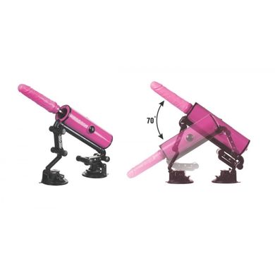 Секс-машина з фрикціями, підігрівом та пультом управління Pink-Punk, ABS, рожевий, 36 см