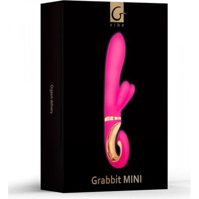 Вибратор-кролик с двумя отростками для клитора Grabbit GVibe, розовый, 23.5 см х 4 см