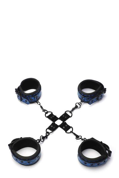 Набор манжет с пряжками для BDSM WHIPSMART DIAMOND HOGTIE BLUE