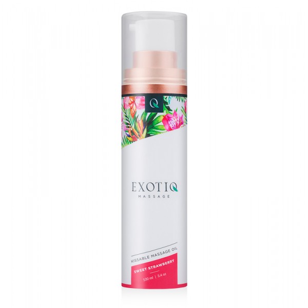 Олія для масажу їстівна з ароматом та смаком полуниці,100 мл Exotiq Massage Oil Sweet Strawberry