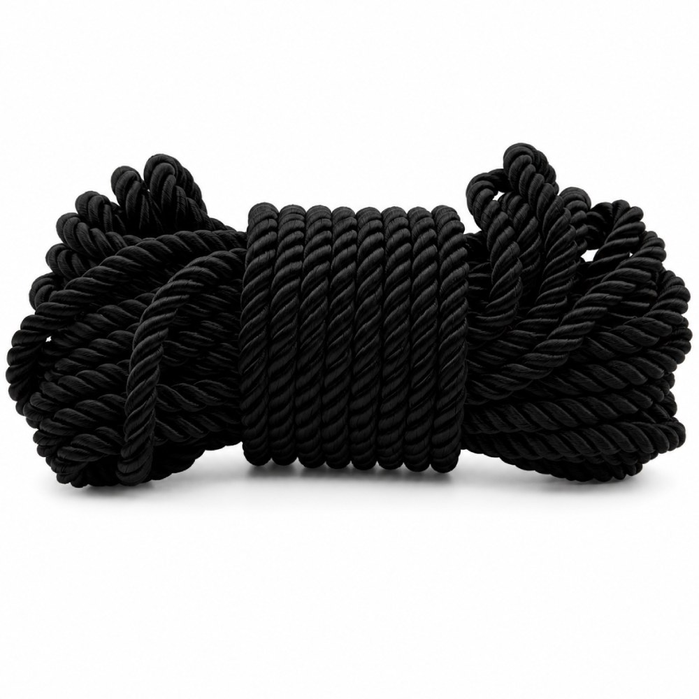 Веревка для бондажу DS Fetish, шовкова, чорна, 10 м