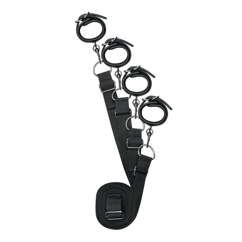 Набор для бондажа на кровать с манжетами для рук и ног Under Mattress Restraint Set, черный