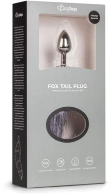 Анальная пробка с серым хвостиком EasyToys Fox Tail Plug ,S