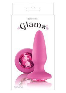 Анальная&nbsp;пробка&nbsp;с кристаллом NS Novelties Glams Gem, розовый