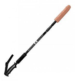 Реалістична насадка на регульованій довгій чорній рукояті Dick Stick - Dildo On Expandable Rod