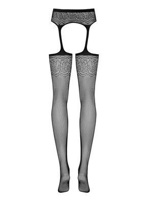 Чулки с поясом Obsessive S207 S/M черные