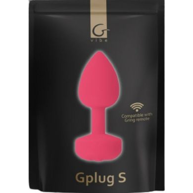 Анальная пробка с вибрацией S Gplug Gvibe, силиконовая, розовая, 8.2 х 3 см