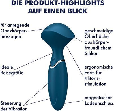 Универсальный компактный мощный массажер Satisfyer Mini Wand-er синий