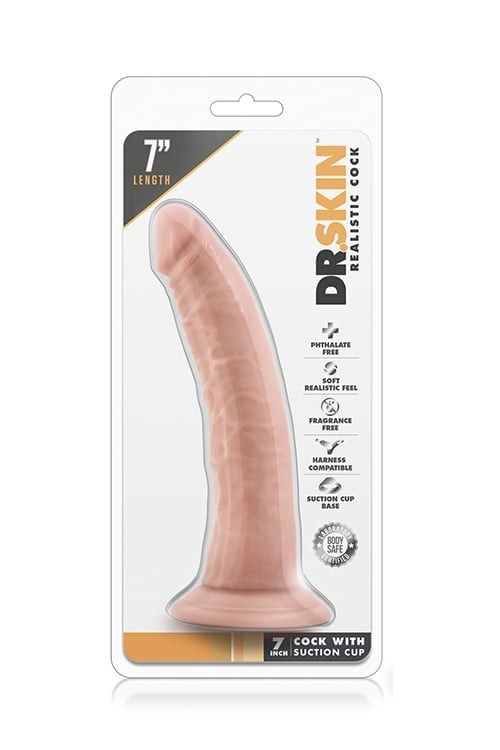 Фалоімітатор реалістичний з деталізованими вінками, на присосці, тілесний Blush Dr.Skin