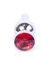 Анальна пробка із червоним кристалом Plug-Jewellery Silver BUTT PLUG- Red