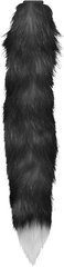 Анальная пробка с хвостом Anal plug faux fur fox tail black polyeste