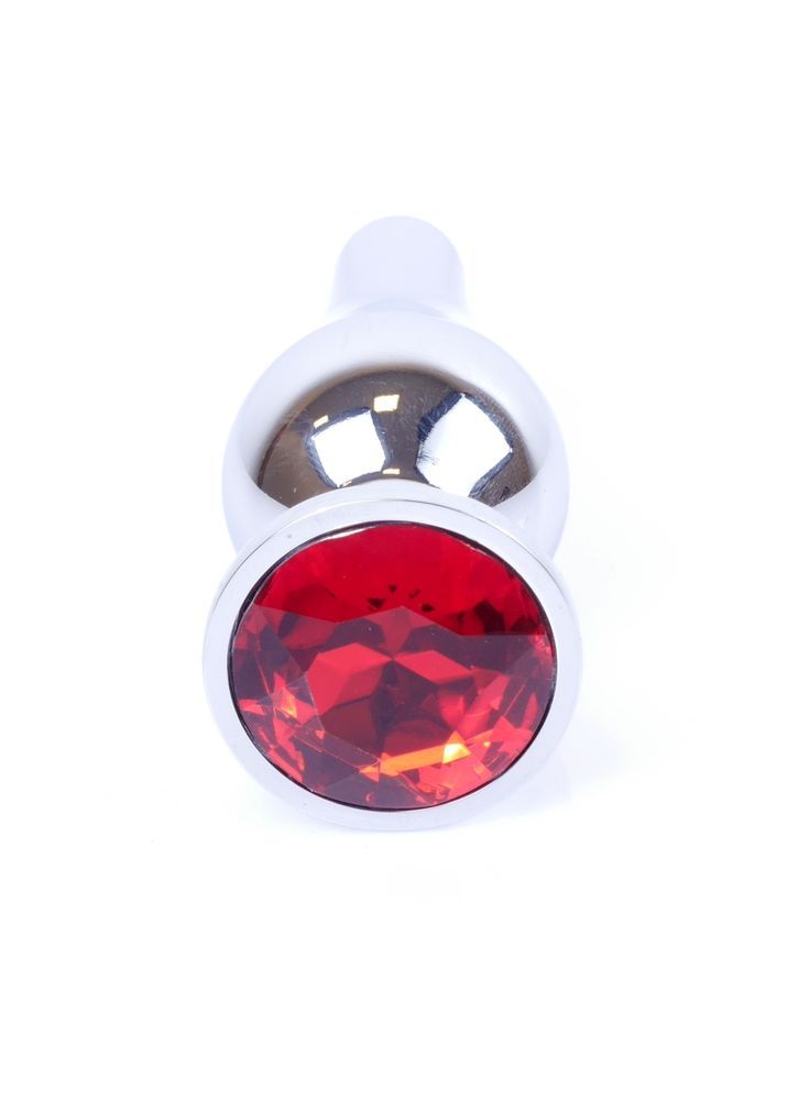 Анальна пробка із червоним кристалом Plug-Jewellery Silver BUTT PLUG- Red