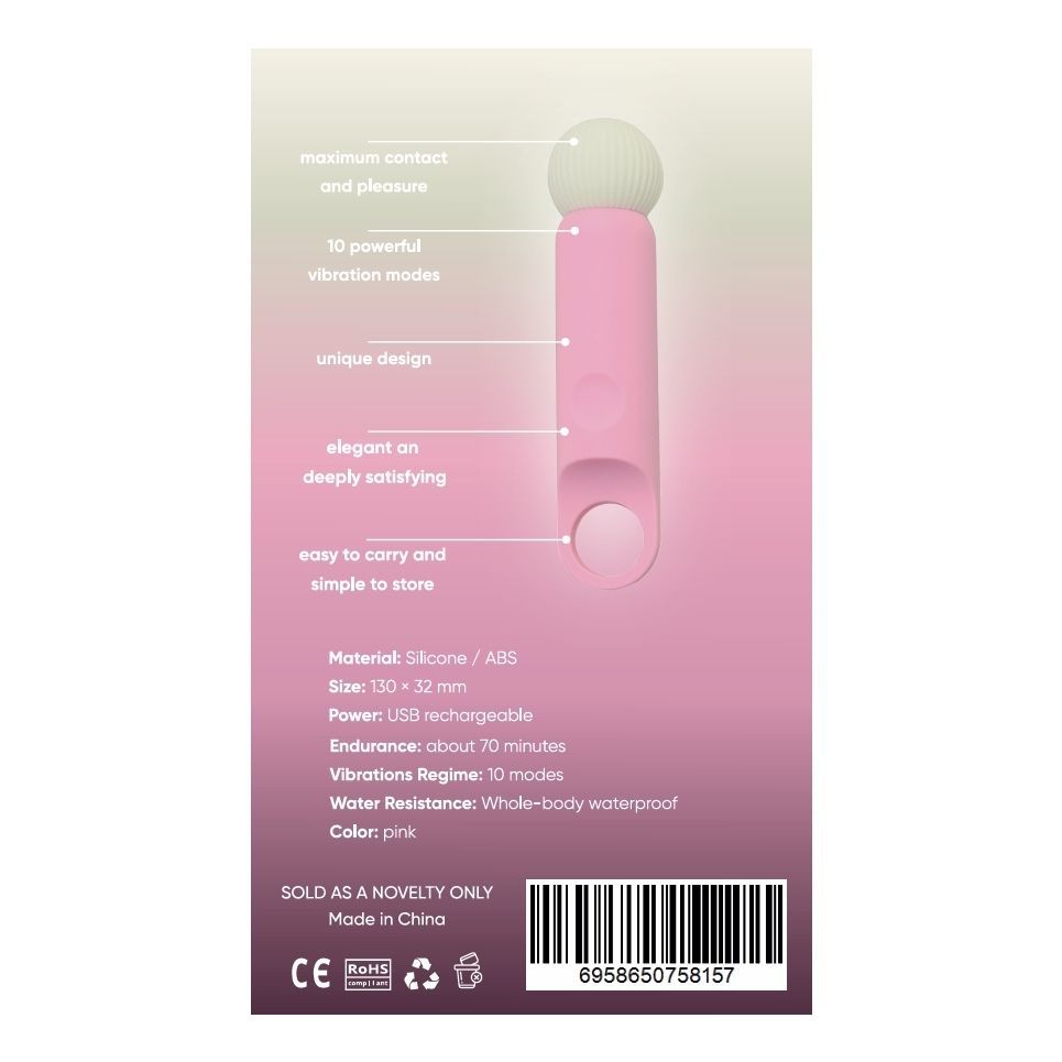 Мини-вибратор-микрофон Sweet Em, 10 режимов, розовый