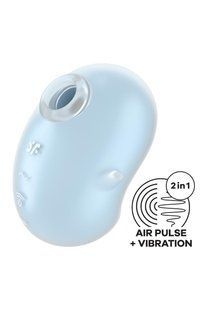 Вибратор вакуумный стимулятор Satisfyer Cutie Ghost, голубой, 9.1 см