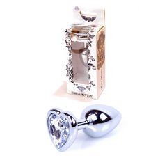 Анльна пробка Plug-Jewellery Silver Heart PLUG- Clear