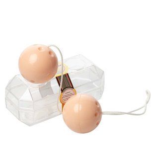 Шарики вагинальные Finger Sleeve Yam Balls со смещенным центром тяжести, бежевые