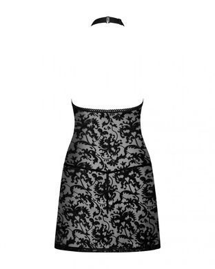 Сорочка с трусиками Obsessive Softily chemise 2XL/3XL Черный