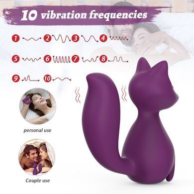 Мини-вибратор клиторальный Every Night Toys Doris в форме лисы фиолетовый, 10 режимов вибрации